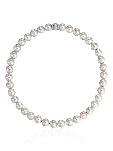 Necklace with blue Akoya pearls, 1 Necklace with blue Akoya pearls, 1