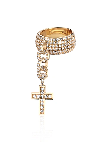 Yellow Gold & Diamonds "Cross" Ring, 1