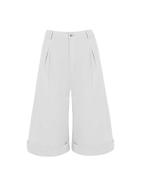 White Bermuda shorts made of thin cotton, 1