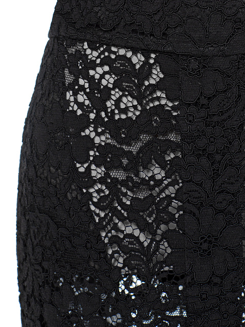 Black lace midi skirt, 4