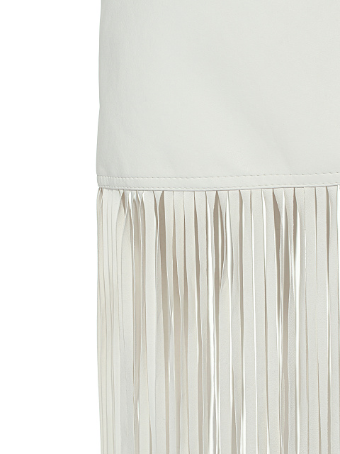 White Fringed Leather Skirt, 4