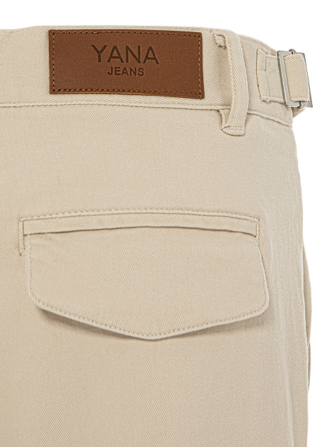 Beige Cotton Cargo Pants, 6