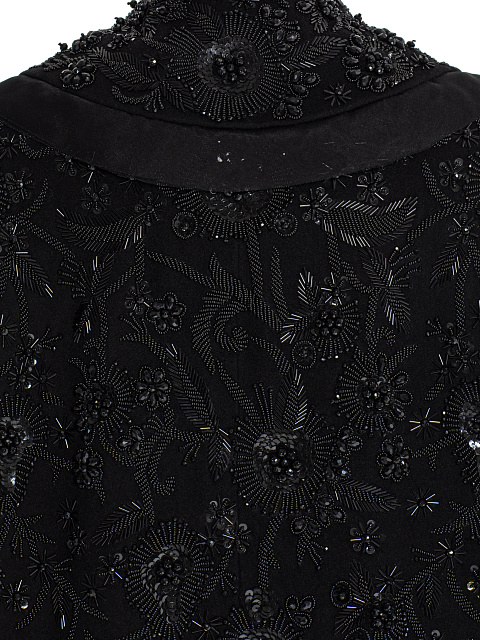 Black wool coat with embroidery, 5 Black wool coat with embroidery, 5