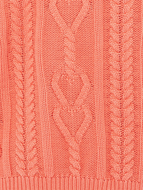 Coral Distressed Cable Knit Sweater, 3