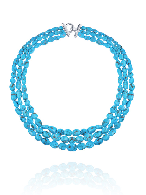 Bead Turquoise & Silver Necklace , 2