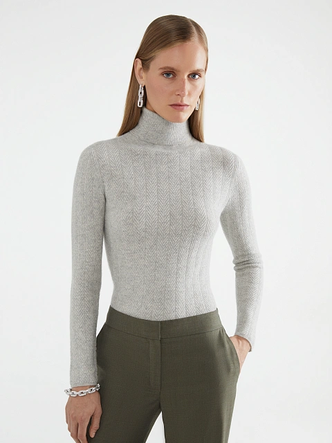 Grey Cashmere Turtleneck, 2 Grey Cashmere Turtleneck, 2