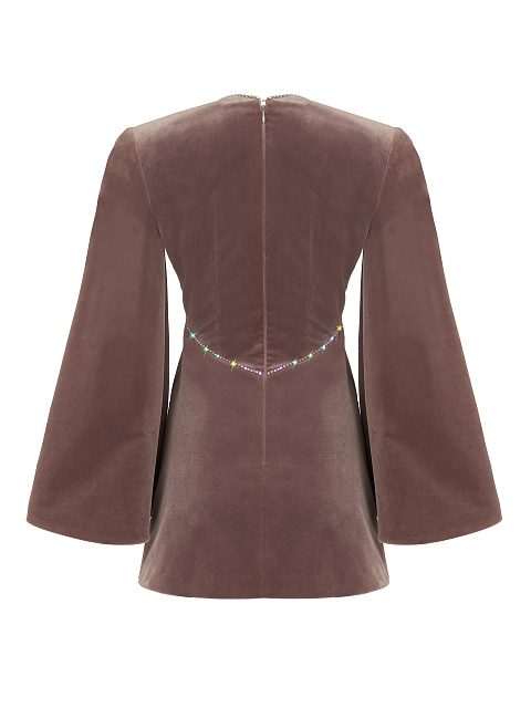 Lilac Velvet V-neck Mini Dress, 2