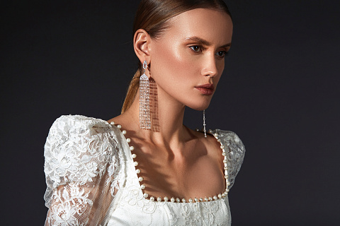 Rose Cut Diamond, Baguette Diamond, Briolette Diamond & White Gold Earrings, 4