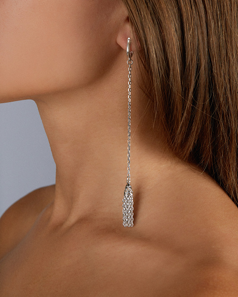 Long Silver Tassel Earings, 2