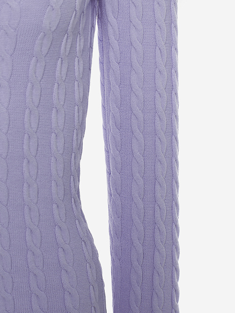 Lilac knitted mini dress with open back, 3