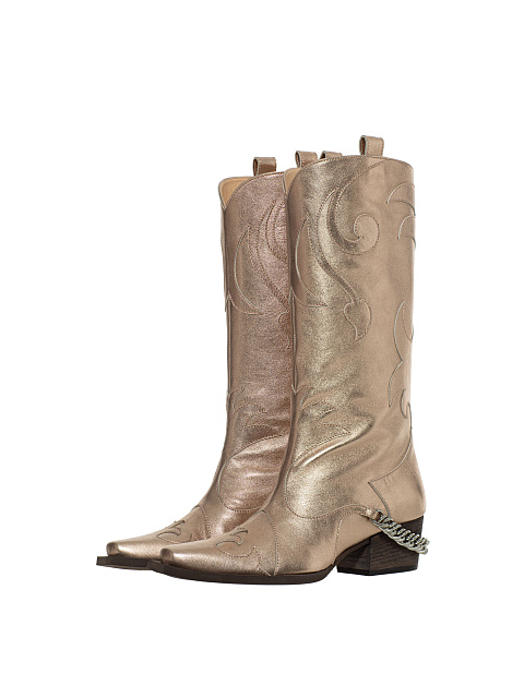 Gold Leather Cossacks With Chain, 1