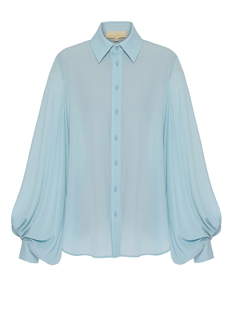 Light Blue Crepe Rayon Blouse, 1