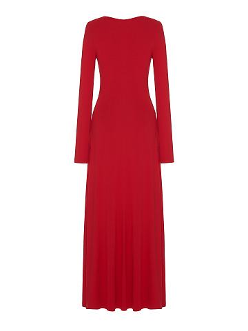 Red Rayon Jersey Maxi Dress, 2