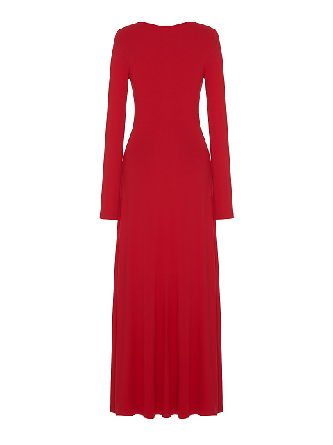 Red Rayon Jersey Maxi Dress, 2