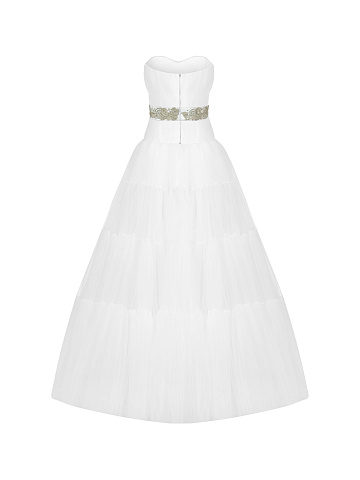 White Strapless Corset Tulle Dress, 2