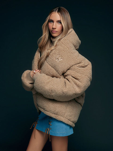 Beige Teddy Padded Jacket, 5 Beige Teddy Padded Jacket, 5