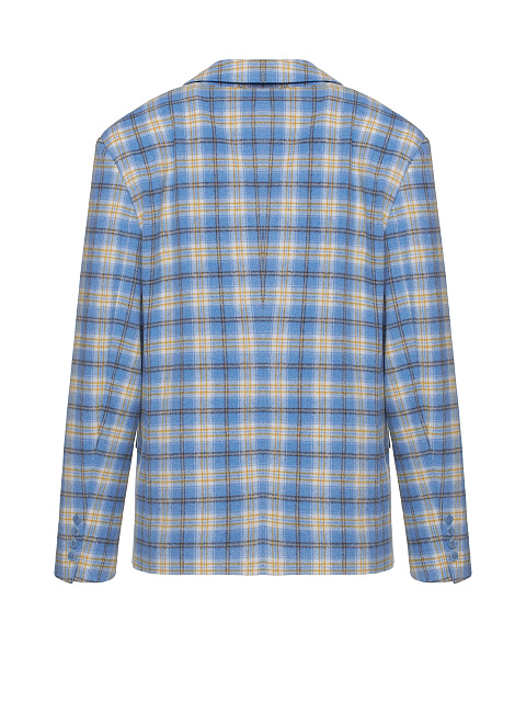Light Blue & Yellow Oversized Check Jacket, 2