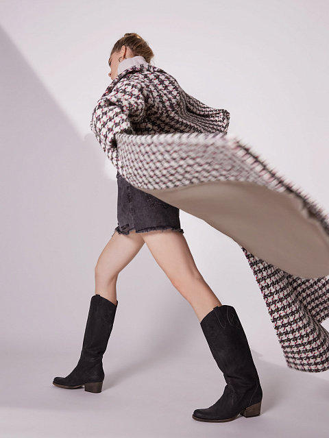 Ivory Houndstooth Tweed Coat, 6