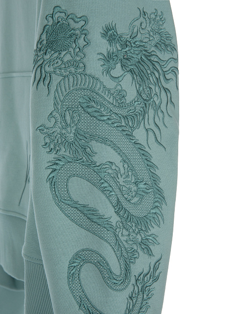 Mint Green Dragon Embroidered Jersey Suit, 4