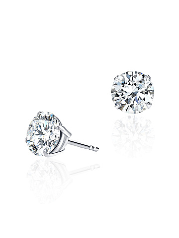 White Gold & Cubic Zirconia Earrings, 1