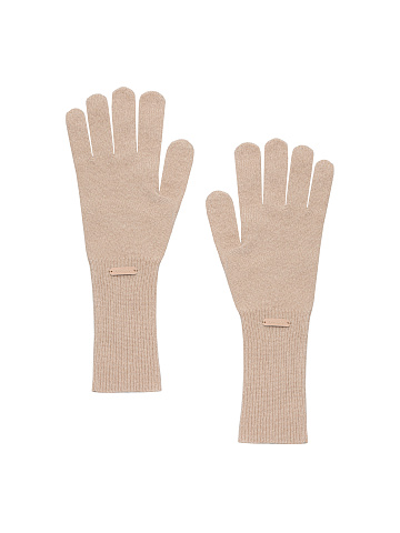 Beige Cashmere Gloves, 1