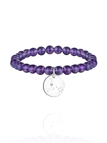 Silver & Amethyst Beaded Bracelet, 1