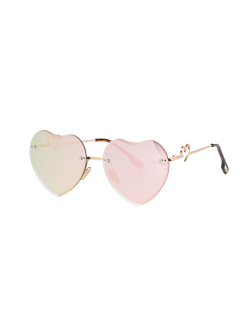 Pink Mirroed Heart-Shaped Sunglasses, 1
