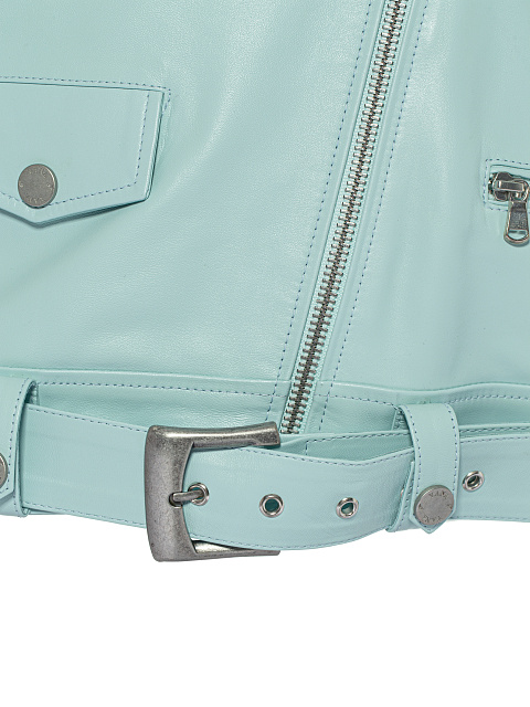 Blue Oversized Leather Vest, 4