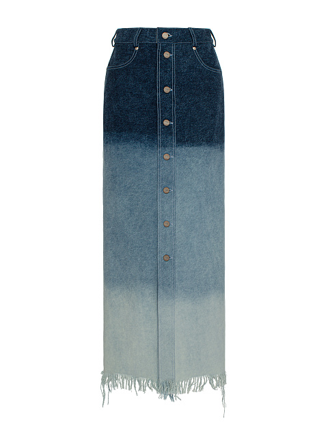 Blue Denim Midi Skirt, 1
