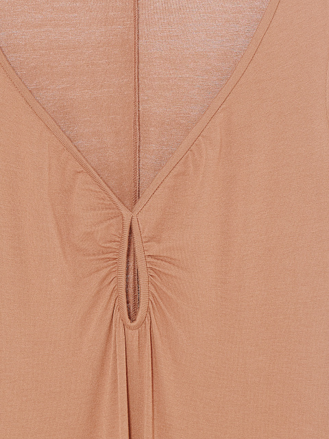 Beige Rayon Jersey Midi Dress, 4