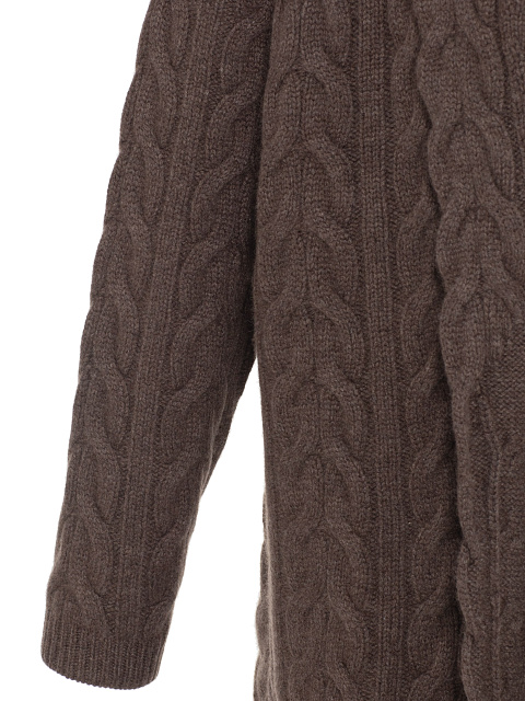 Brown Knitted Cashmere Coat, 3