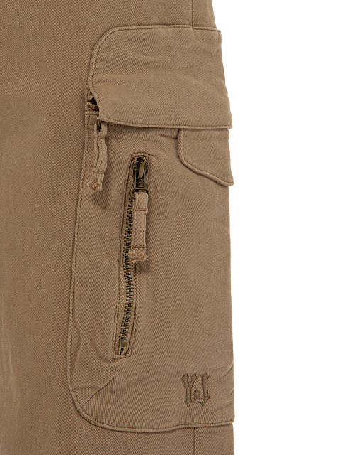 Brown Cotton Cargo Pants, 3