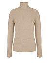 Бежевый кашемировый свитер с воротом