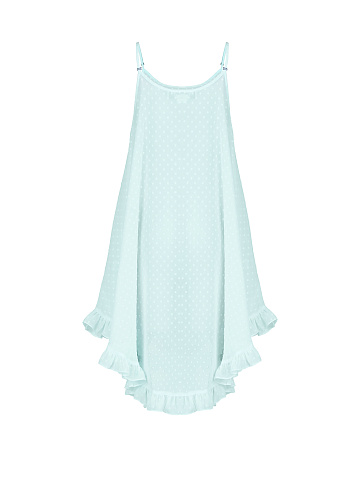 Turquoise Polka-Dot Chiffon Girl's Sundress, 2