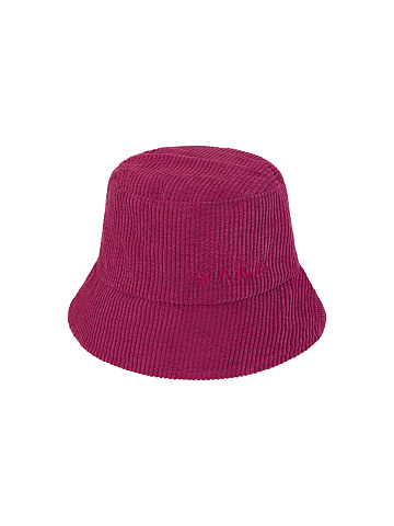Fuchsia Embroidery Corduroy Bucket Hat, 1