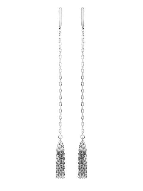 Long Silver Tassel Earings, 1
