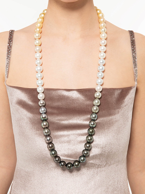 Necklace with South Sea and Tahitian pearls, 6