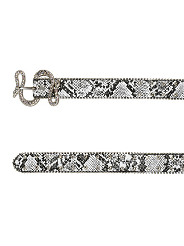 Snake Buckle Faux Leather Belt, 2