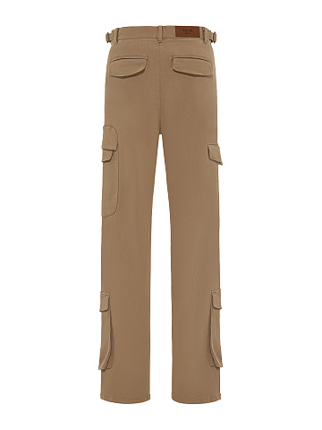 Brown Cotton Cargo Pants, 2