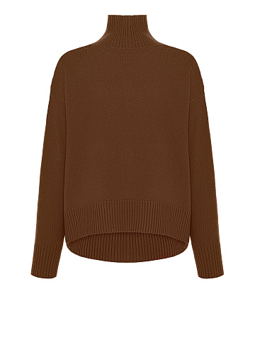Brown Royal Cashmere Turtleneck Sweater, 1