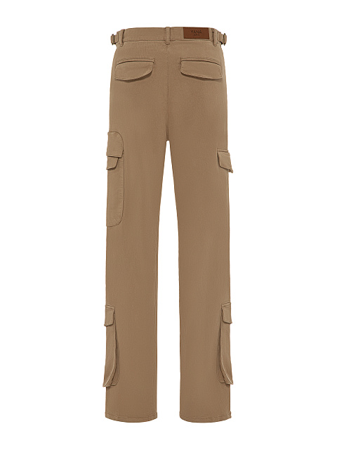 Brown Cotton Cargo Pants, 2
