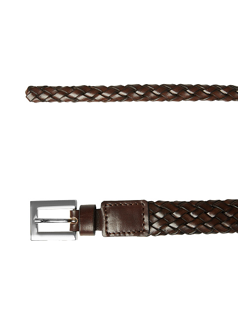 Dark Brown Braided Leather Belt, 2 Dark Brown Braided Leather Belt, 2
