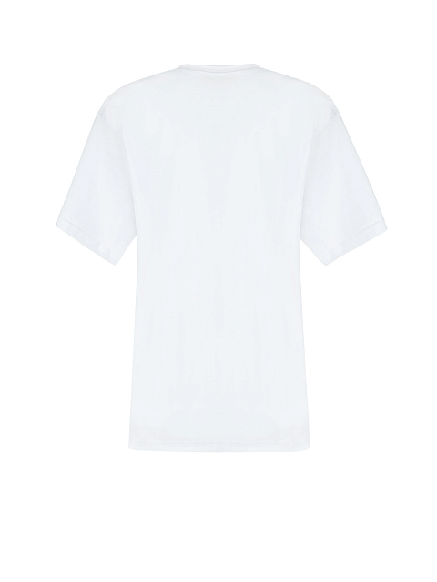 White cotton T–shirt with embroidery and rhinestones, 3