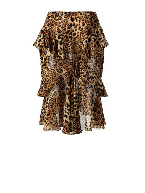 Leopard‑print midi skirt made of chiffon, 4