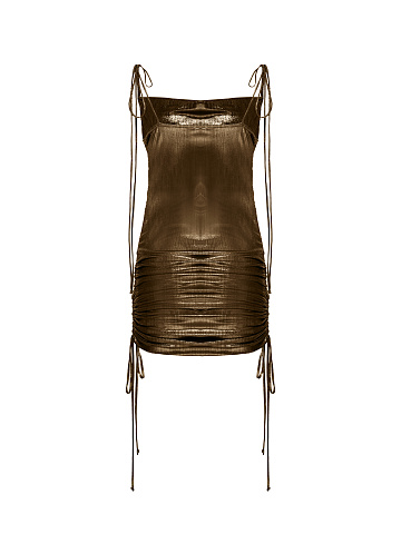 Metallic Brown Jersey Transformer Dress, 2