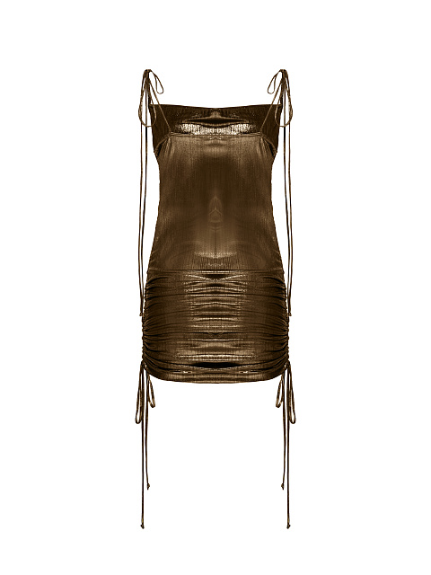 Metallic Brown Jersey Transformer Dress, 2