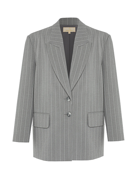 Grey Oversized Striped Jacket, 1 Grey Oversized Striped Jacket, 1