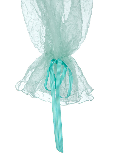 Turquoise Satin & Organza Mini Dress, 4