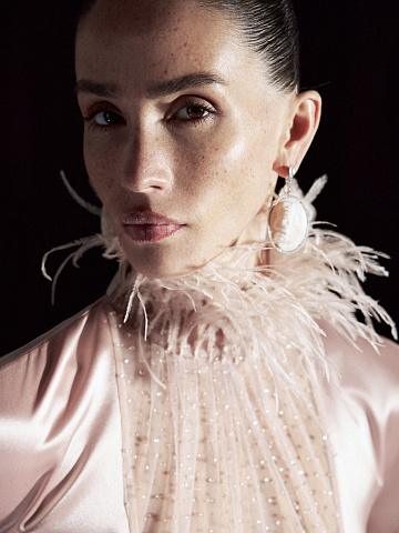 White Gold, Cameo & Round-cut Diamonds Earrings, 2