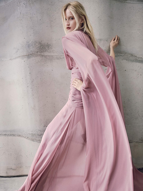 Draped chiffon dress, 4